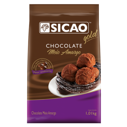 Chocolate Sicao Gold em Gotas Meio Amargo 1,01Kg - Barry Callebaut