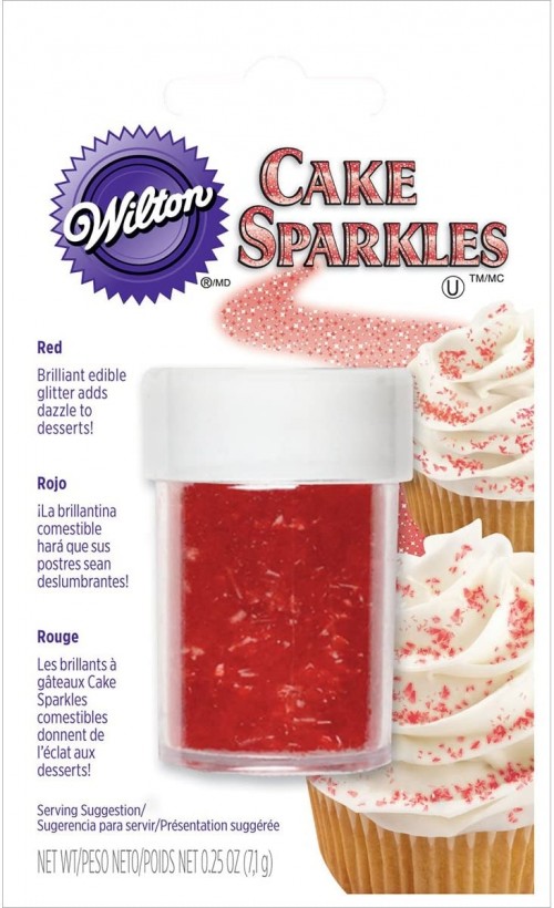 Glitter Comestível Sparkles Vermelho 7,1g - Wilton