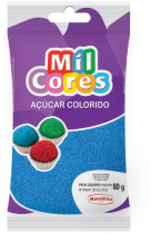 Açúcar Colorido Azul 80g - Mil Cores