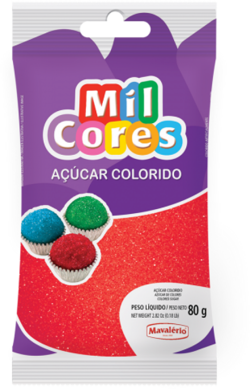 Açúcar Colorido Vermelho 80g - Mil Cores