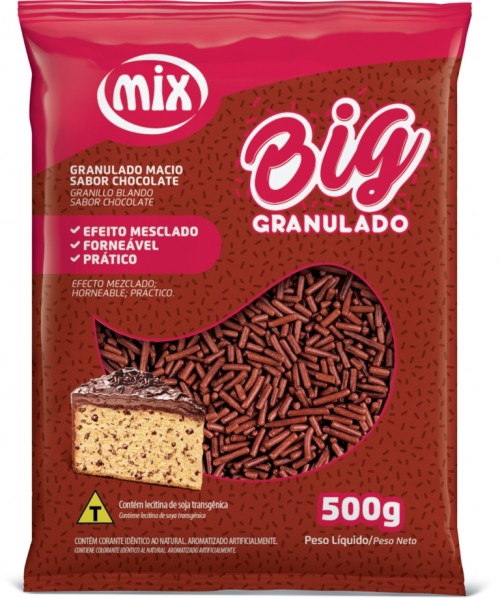 Granulado Big Macio Sabor Chocolate 500g - Mix