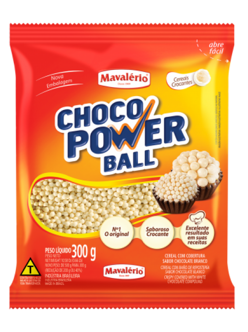 Choco Power Micro Ball Sabor Chocolate Branco 300g - Mavalério
