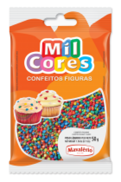 Confeito Figura Mini Confete 50g - Mil Cores