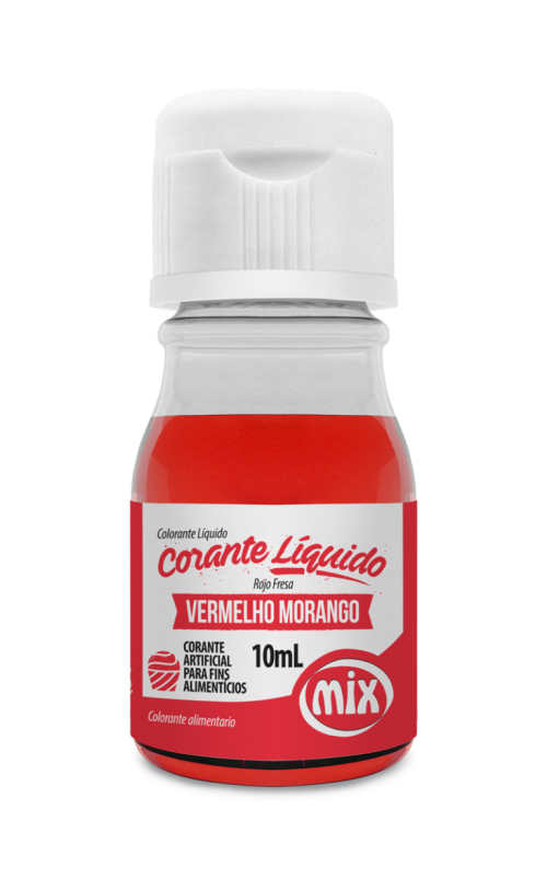 Corante Líquido Vermelho Morango 10Ml - Mix
