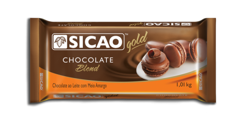 Barra Chocolate Blend ao Leite e Meio Amargo 1,01kg Sicao Gold - Barry Callebaut