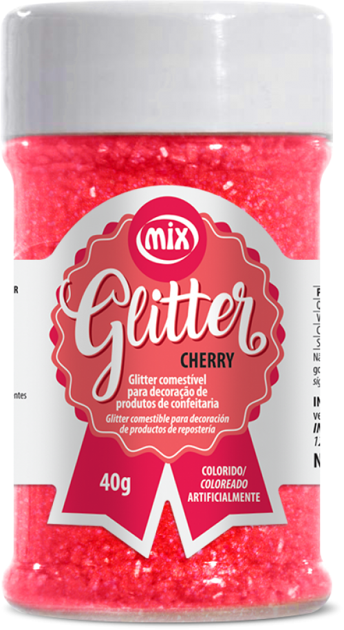 Glitter Comestível Cherry 40g - Mix