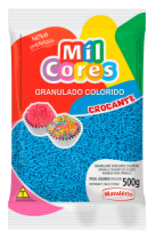 Granulado Crocante Azul 500g - Mil Cores