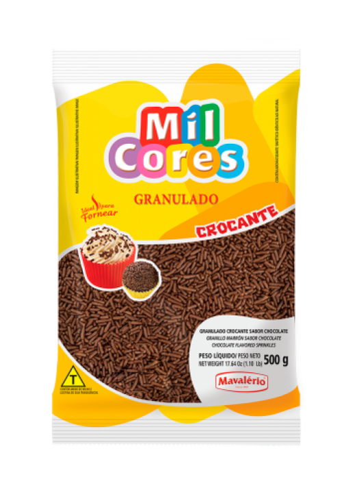 Granulado Crocante Sabor Chocolate 500g - Mil Cores