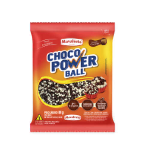 Choco Power Micro Ball Sabor Chocolate/Branco 80g - Mavalério