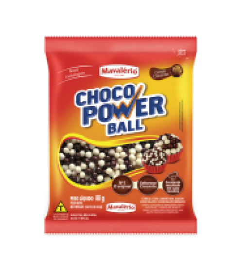 Choco Power Mini Ball Sabor Chocolate/Branco 80g - Mavalério