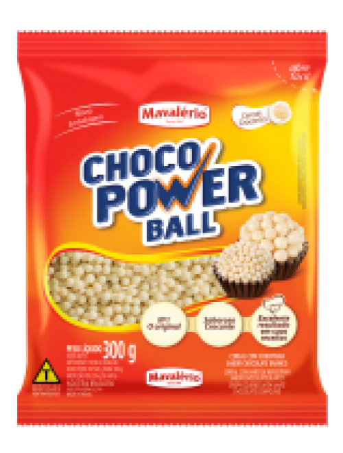 Choco Power Mini Ball Sabor Chocolate Branco 300g - Mavalério