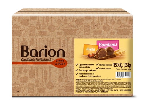 Bombons Sabor Chocolate e Avelã C/ Cobertura Sabor Chcolate ao Leite 1,05Kg - Barion