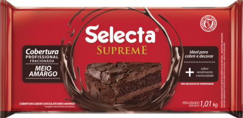 Cobertura Fracionada Supreme Sabor Chocolate Meio Amargo 1,01Kg - Selecta