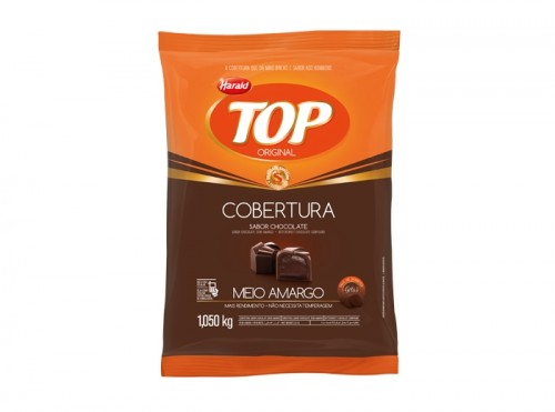 Cobertura Top Gotas Fracionada em Gotas Sabor Chocolate Meio Amargo 1,050kg - Harald