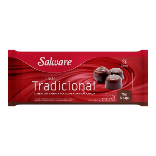 Cobertura Tradicional Meio Amarga Chocolate com Fracionada 1,01kg - Salware